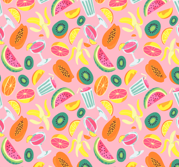 キッチン ロール スクリーン カラフルフルーツ柄 - TENSTICKERS