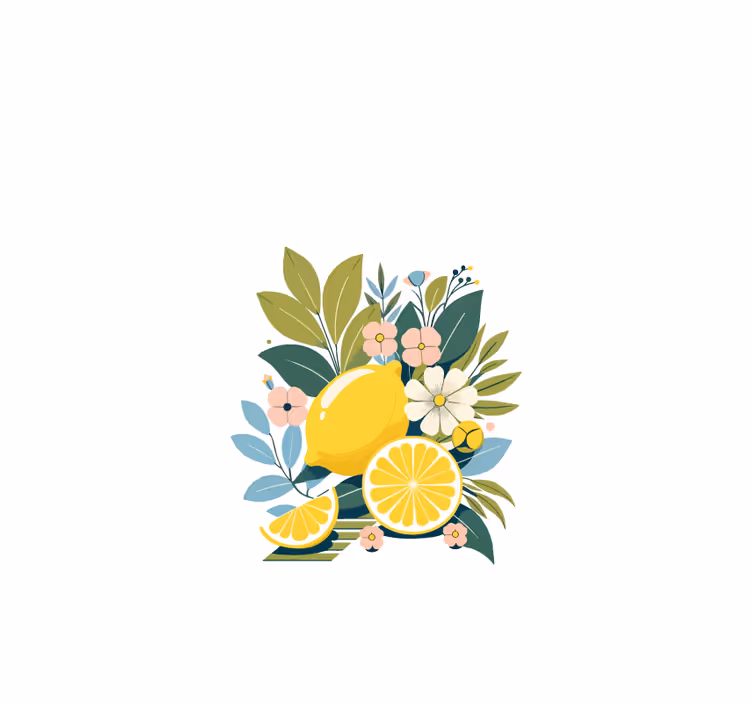 キッチン ロール スクリーン 芸術的なレモン - TENSTICKERS