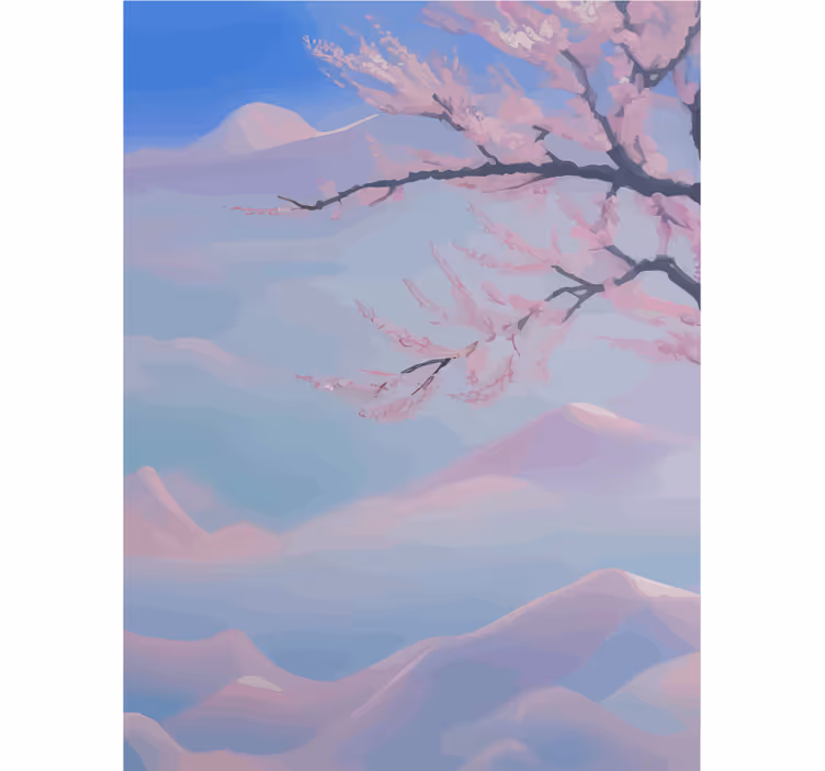 浴室 ブラインド 禅の桜の花の枝 - TENSTICKERS