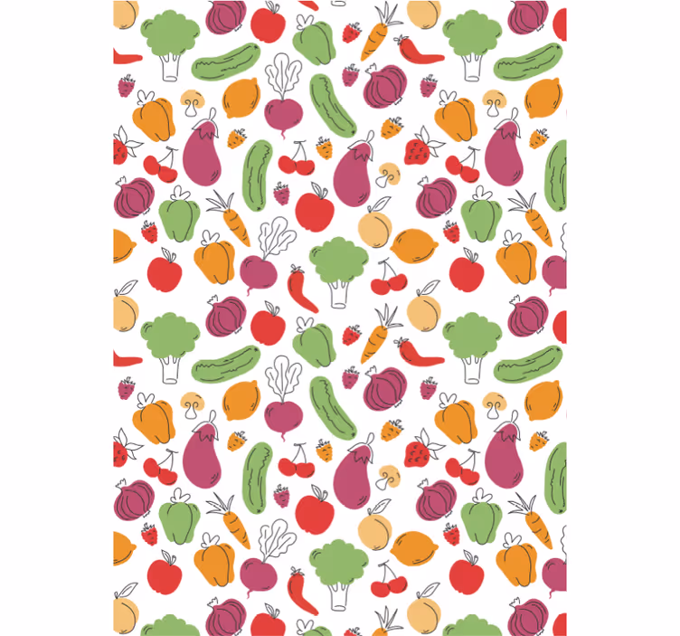 キッチン ロール スクリーン 果物と野菜 - TENSTICKERS