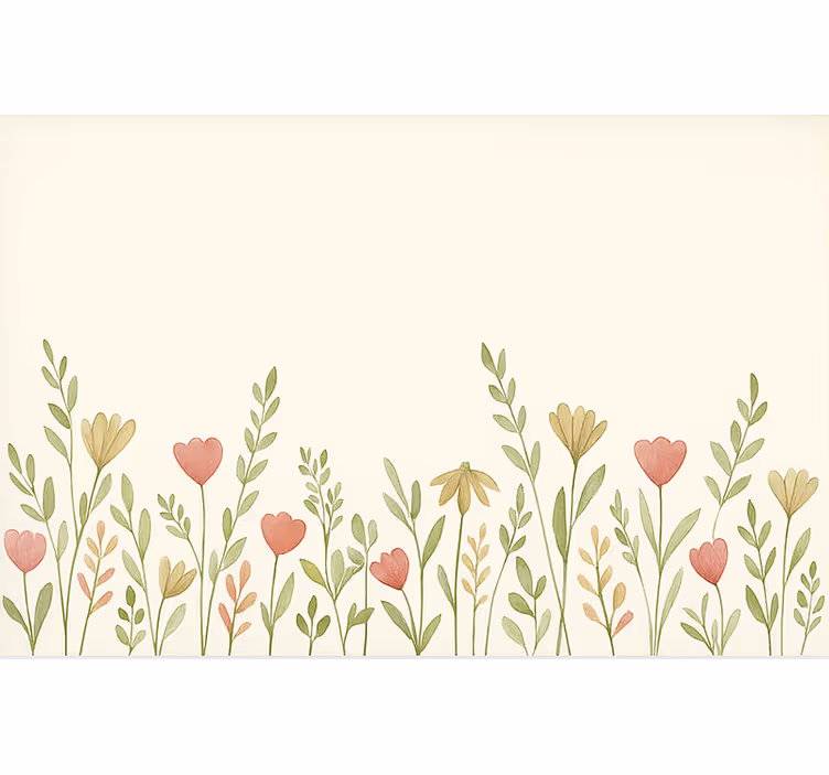 キッチン ロール スクリーン 野の花の境界線 - TENSTICKERS