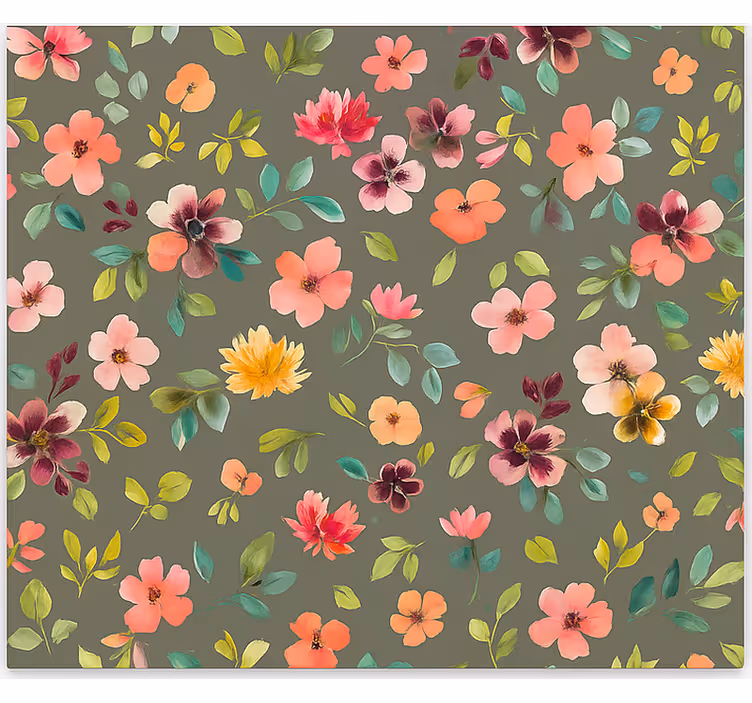 キッチン ロール スクリーン 鮮やかな水彩画の花 - TENSTICKERS