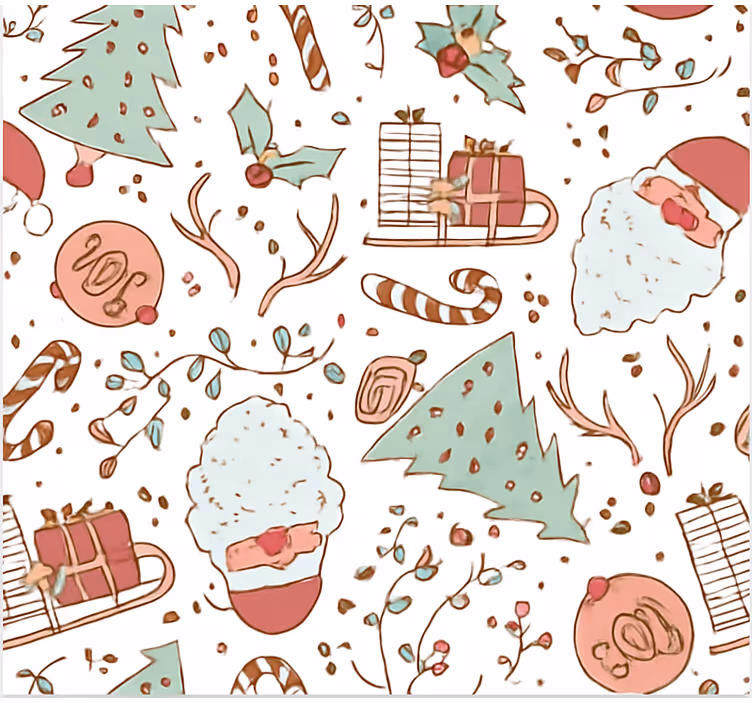 リビング カーテン ブラインド スカンジナビアのクリスマスパターン - TENSTICKERS