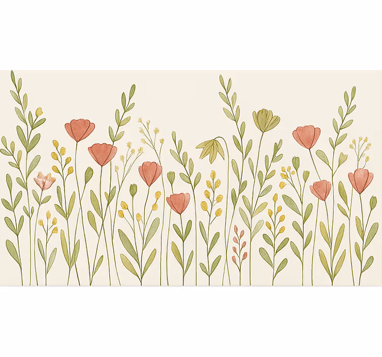 ダイニングルーム ブラインド ケシの花畑 - TENSTICKERS