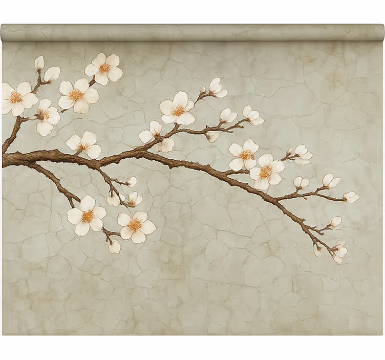 ダイニングルーム ブラインド 咲く日本の木 - TENSTICKERS