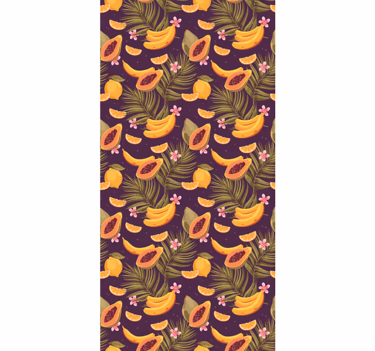 ダイニングルーム ブラインド トロピカルフルーツモチーフ - TENSTICKERS