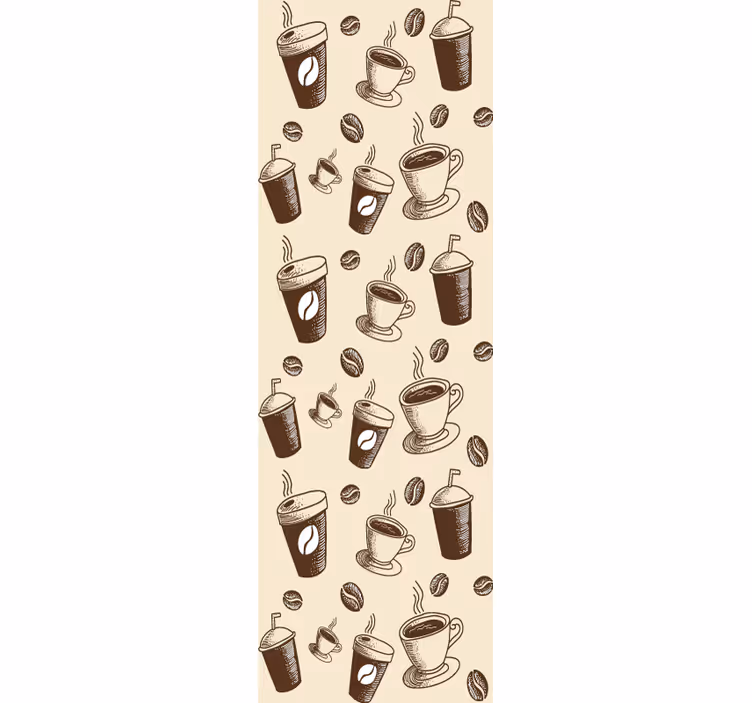 キッチン ロール スクリーン コーヒー柄デザイン - TENSTICKERS