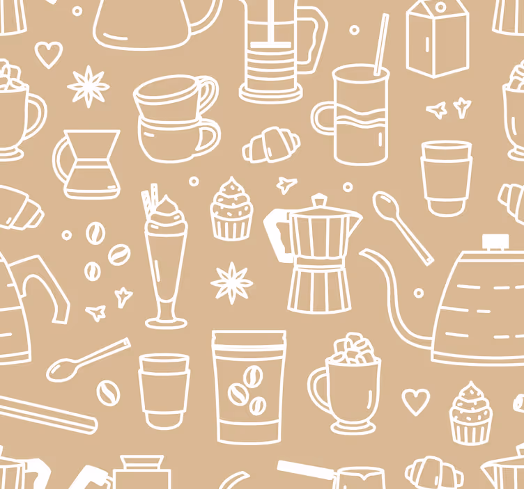キッチン ロール スクリーン カフェモチーフセット - TENSTICKERS
