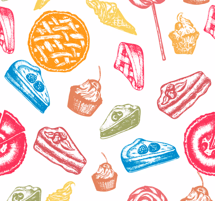 キッチン ロール スクリーン スイートトリーツパターン - TENSTICKERS