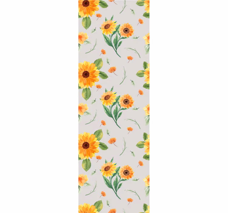 キッチン ロール スクリーン ひまわり 水彩 花柄 - TENSTICKERS