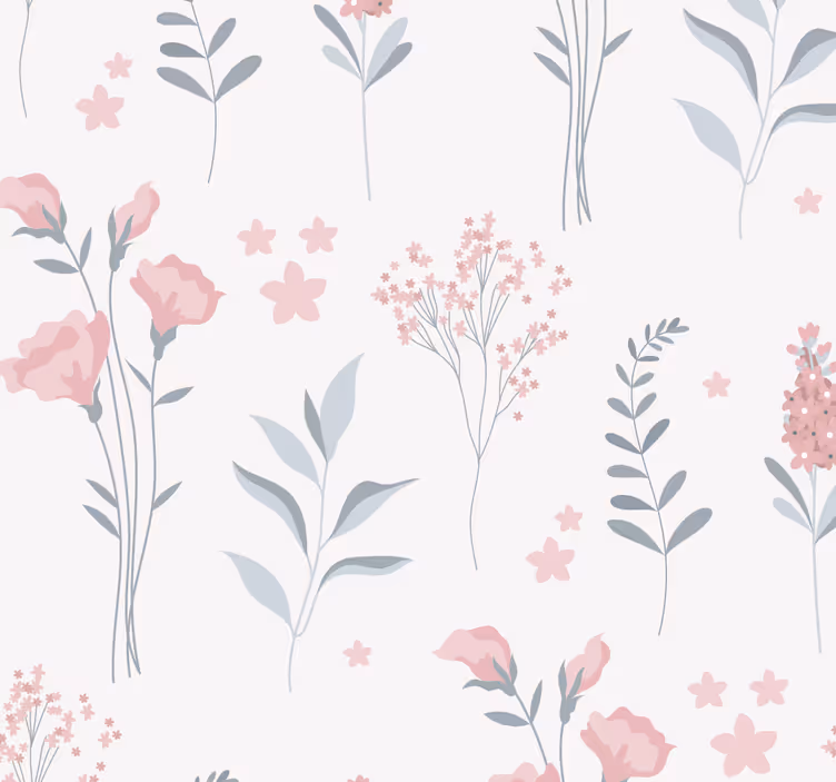 キッチン ロール スクリーン ピンクの花々 - TENSTICKERS
