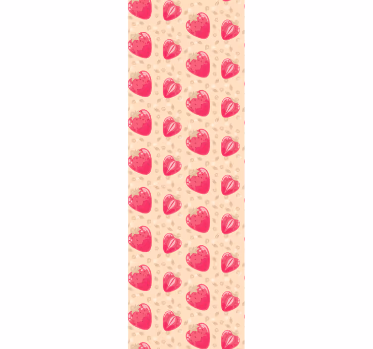 キッチン ロール スクリーン ベージュのいちご柄 - TENSTICKERS