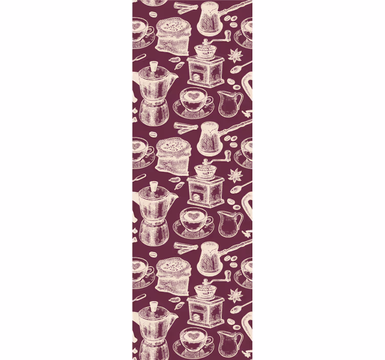 キッチン ロール スクリーン コーヒーパターンデザイン - TENSTICKERS