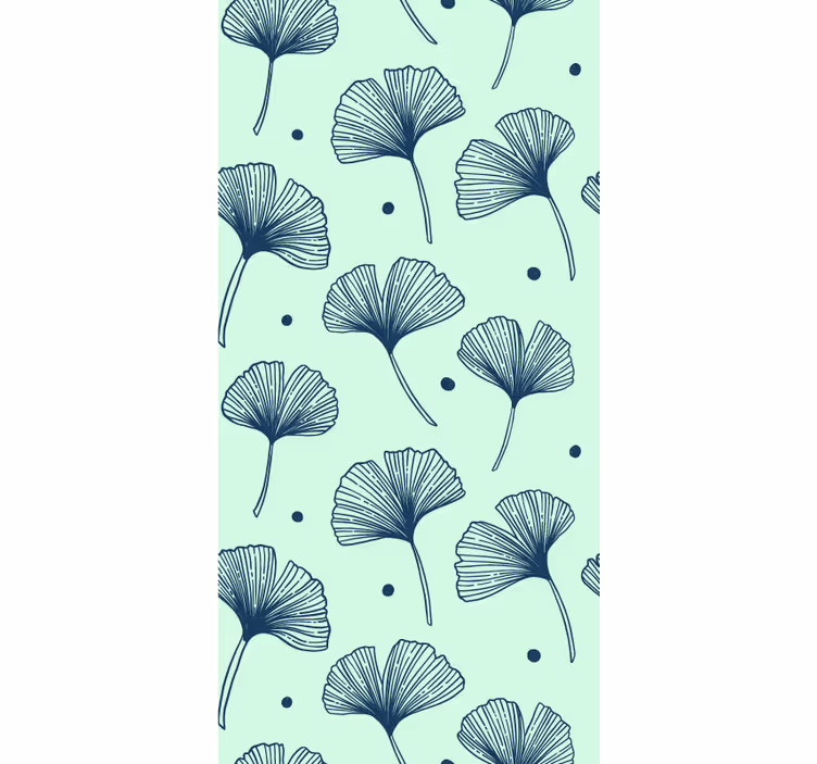 キッチン ロール スクリーン 花柄青色壁紙 - TENSTICKERS