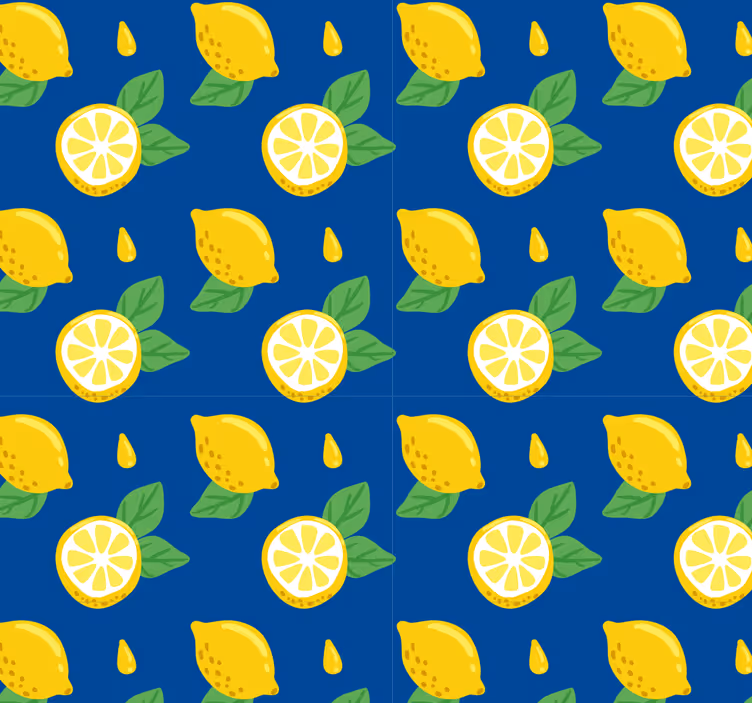 キッチン ロール スクリーン 手描きのレモン - TENSTICKERS