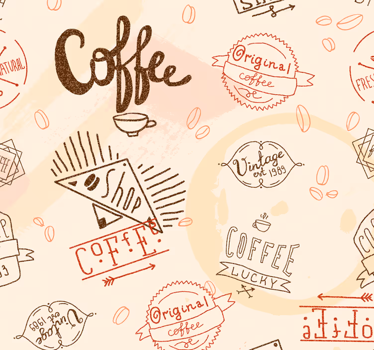 キッチン ロール スクリーン コーヒーアイコン - TENSTICKERS