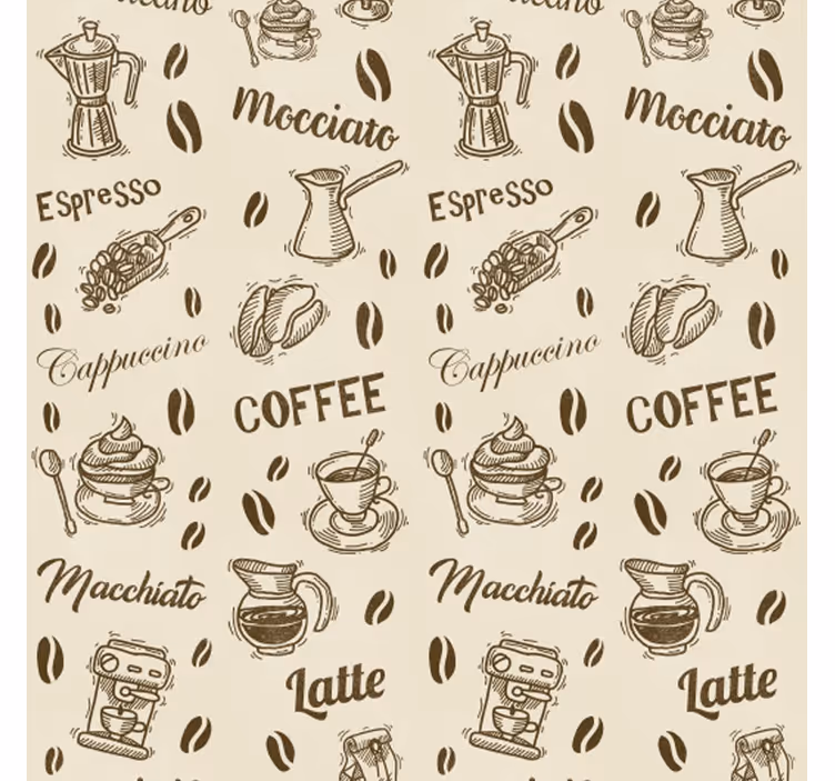 キッチン ロール スクリーン 3dコーヒー名パターン - TENSTICKERS