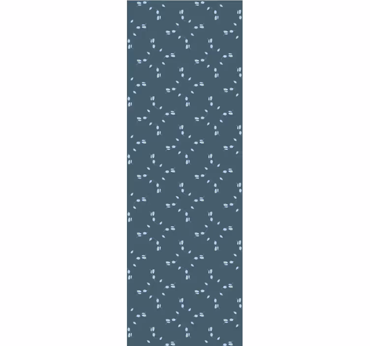 ダイニングルーム ブラインド 青いモクレン花柄 - TENSTICKERS