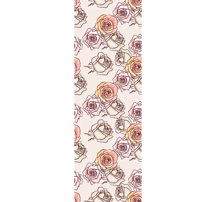 ダイニングルーム ブラインド 薔薇柄イギリス風 - TENSTICKERS