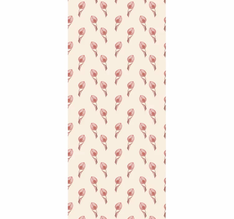 ダイニングルーム ブラインド 小さなピンクのチューリップ柄 - TENSTICKERS