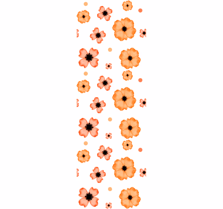 ダイニングルーム ブラインド オレンジとピンクの水彩模様 - TENSTICKERS