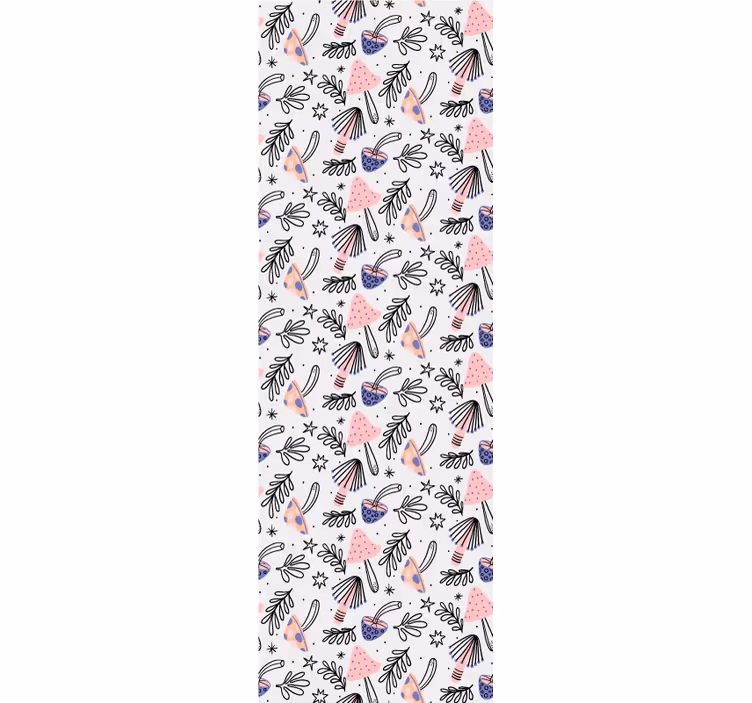 ダイニングルーム ブラインド クラシックなきのこや花 - TENSTICKERS