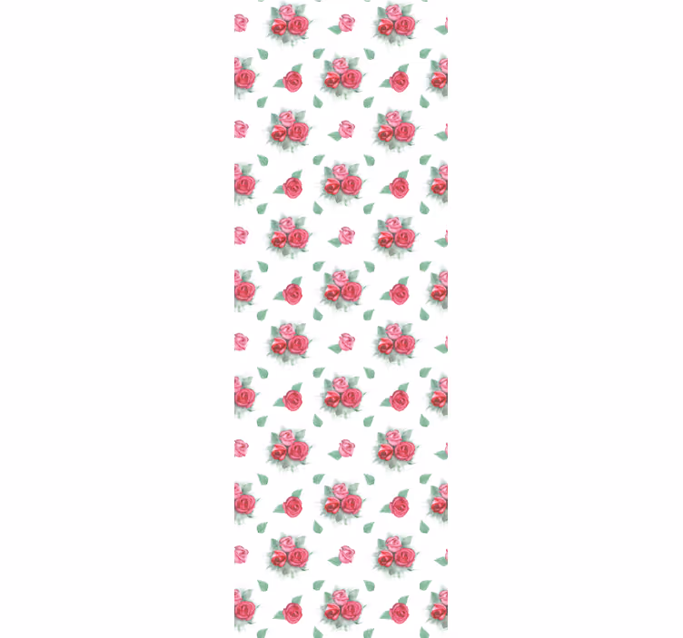 ダイニングルーム ブラインド ピンクと赤いバラの模様 - TENSTICKERS