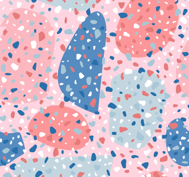 ダイニングルーム ブラインド ピンクテラゾー - TENSTICKERS