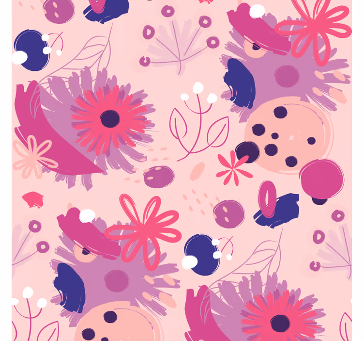 ダイニングルーム ブラインド 抽象的な紫の花 - TENSTICKERS