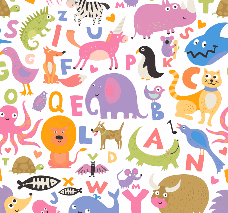 ブラインド 子供部屋 アルファベットアニマルズ - TENSTICKERS