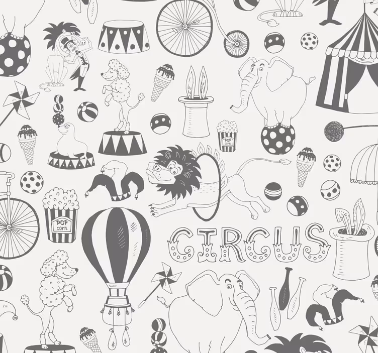 ブラインド 子供部屋 サーカステーマのプリント - TENSTICKERS