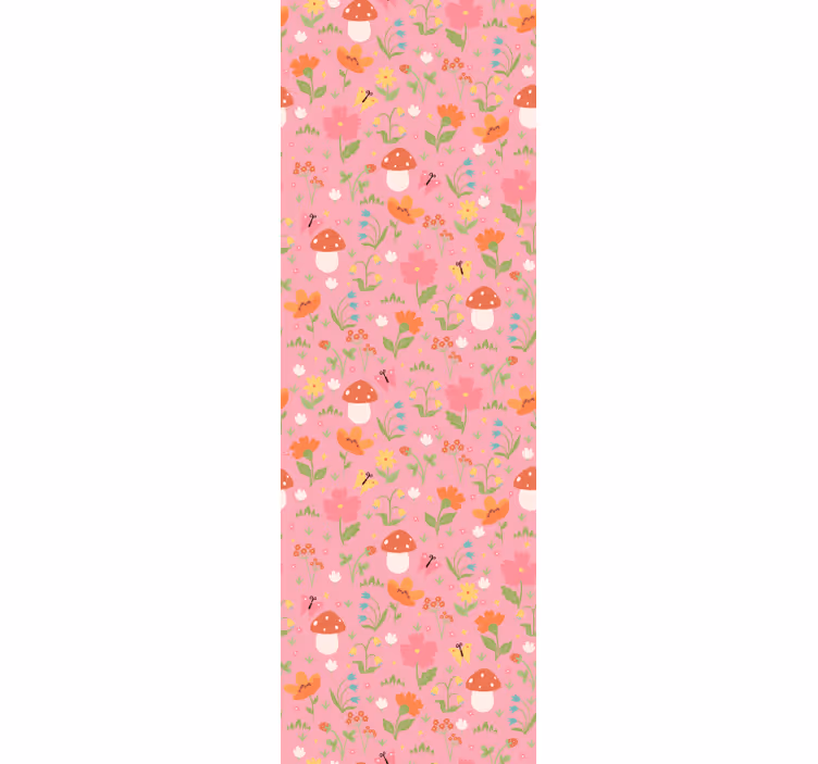 ブラインド 子供部屋 花柄のキノコ模様 - TENSTICKERS