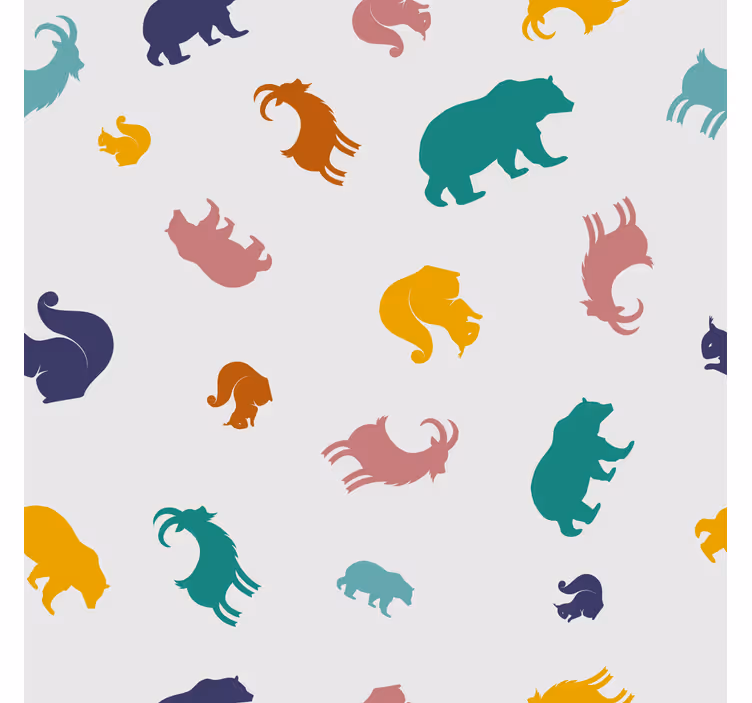 ブラインド 子供部屋 シャモワとクマの柄 - TENSTICKERS