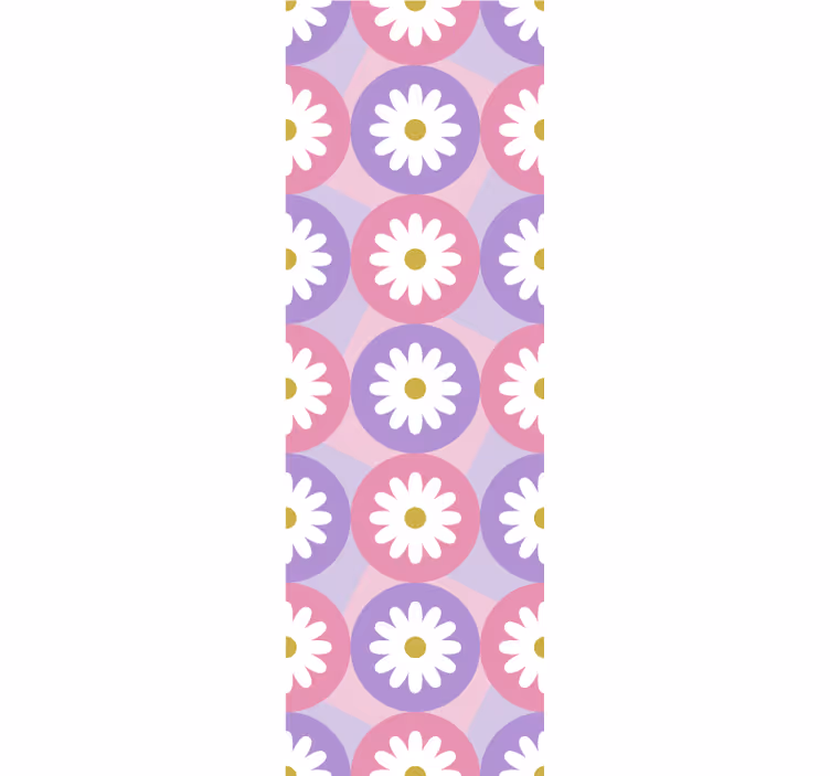 ブラインド 子供部屋 紫とピンクのデイジー四角花模様 - TENSTICKERS