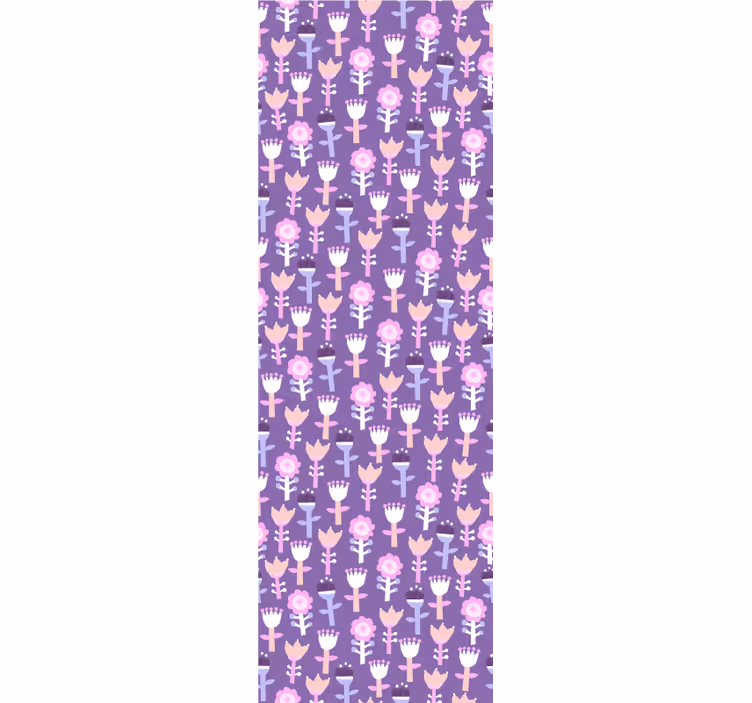 ブラインド 子供部屋 紫色の抽象花柄 - TENSTICKERS