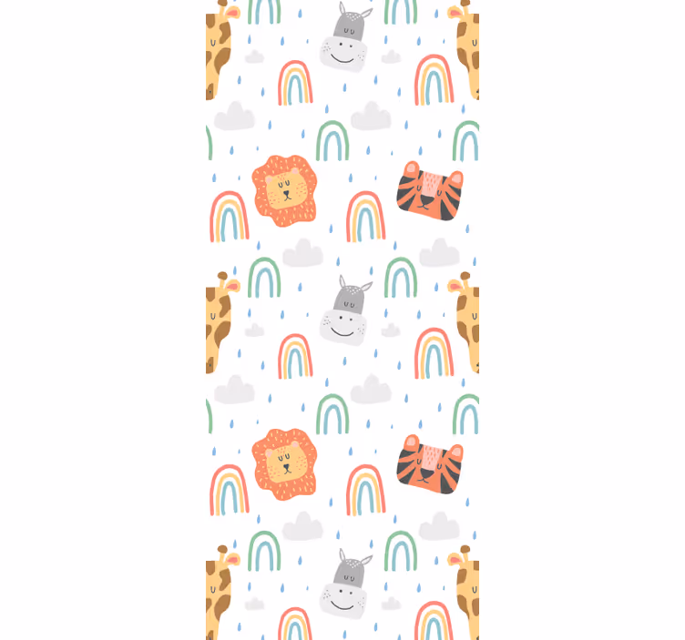 ブラインド 子供部屋 パステルの動物と虹 - TENSTICKERS