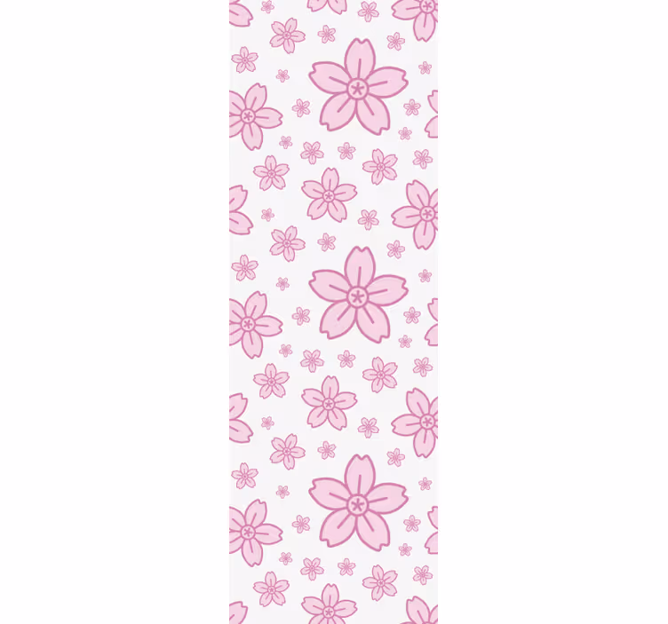 ブラインド 子供部屋 白い背景にかわいい小さなピンクの花 - TENSTICKERS
