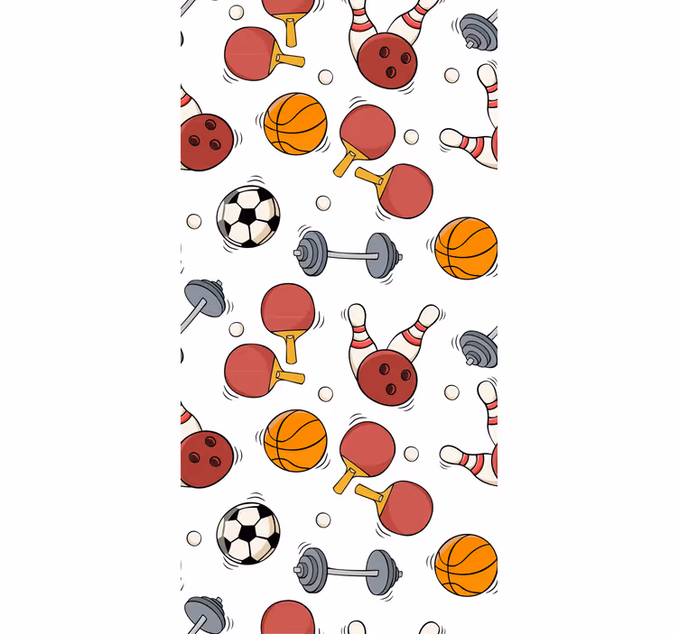 ブラインド 子供部屋 スポーツ用品の落書き風デザイン - TENSTICKERS