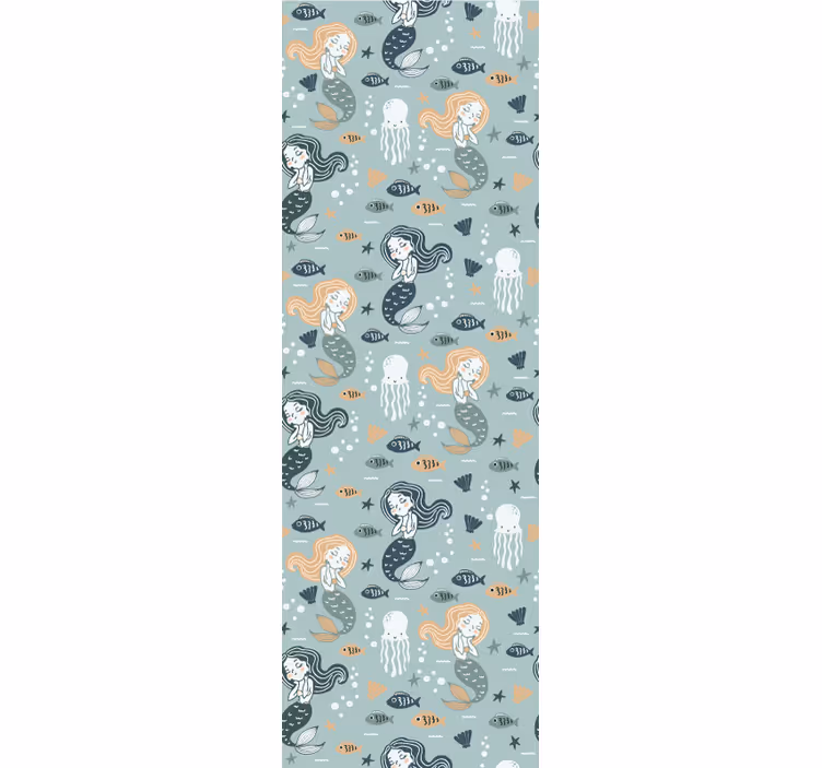 ブラインド 子供部屋 青い魔法の人魚柄 - TENSTICKERS