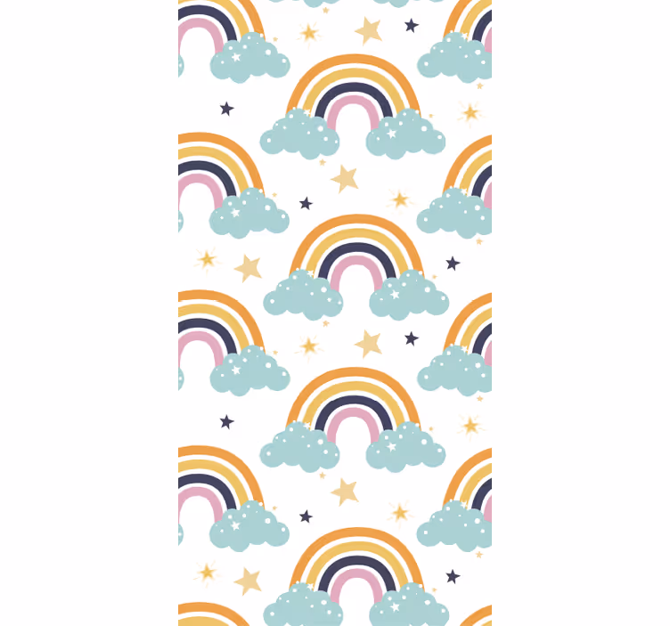 ブラインド 子供部屋 カラフルな虹と雲の柄 - TENSTICKERS