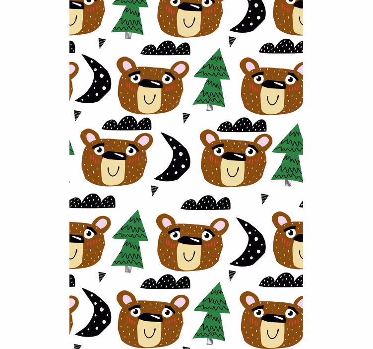 ブラインド 子供部屋 単色のクマと木のデザイン - TENSTICKERS