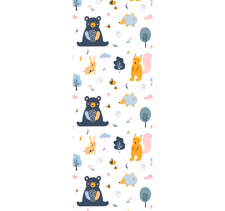 ブラインド 子供部屋 カラフルなリスとテディベア - TENSTICKERS