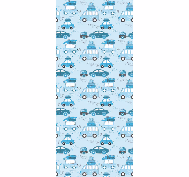 ブラインド 子供部屋 青い街の車両 北欧スタイル - TENSTICKERS