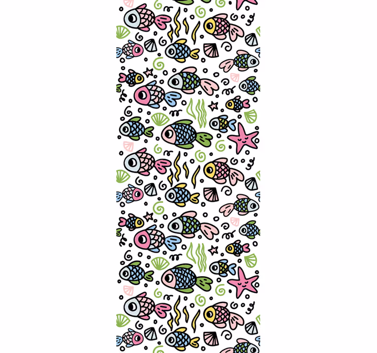ブラインド 子供部屋 カラフルな魚の模様 - TENSTICKERS