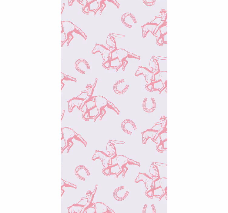 ブラインド 子供部屋 ピンクのカウボーイ馬柄 - TENSTICKERS