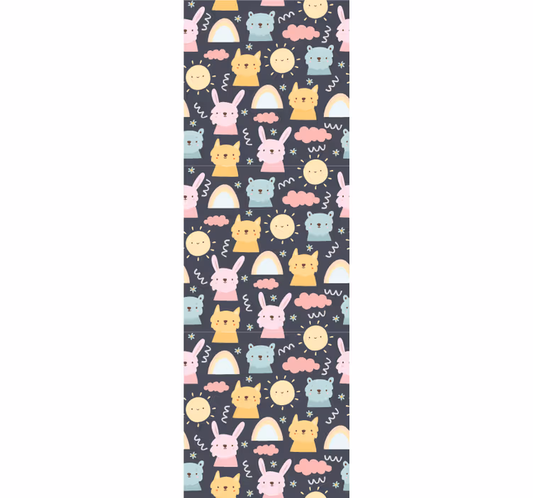 ブラインド 子供部屋 パステルの動物と虹 - TENSTICKERS