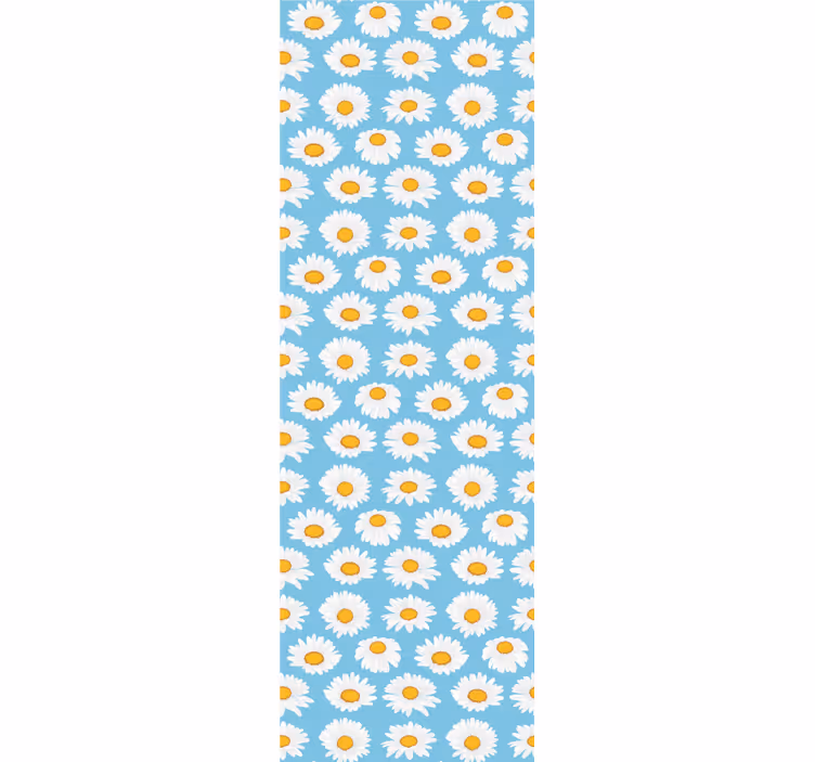 ブラインド 子供部屋 水色の背景にデイジーパターン - TENSTICKERS