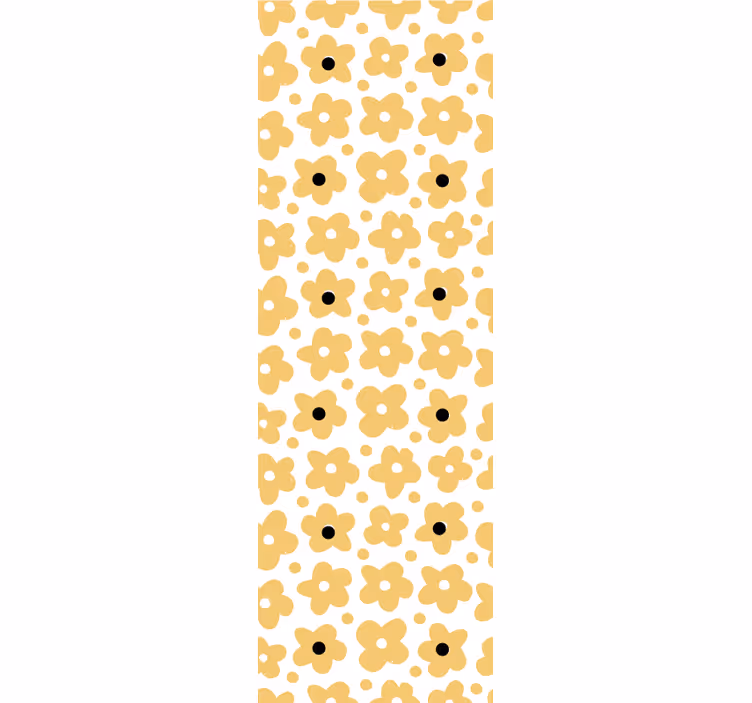 ブラインド 子供部屋 黄色の抽象的な花柄 - TENSTICKERS
