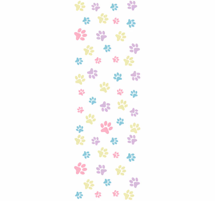 ブラインド 子供部屋 カラフルな犬の足跡 - TENSTICKERS