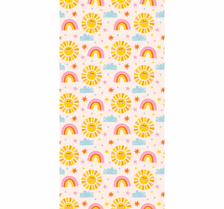 ブラインド 子供部屋 ピンクレインボーパターン - TENSTICKERS